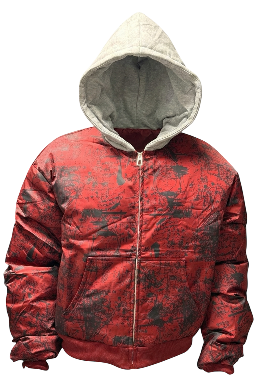 RED GRAFFITI BOMBER