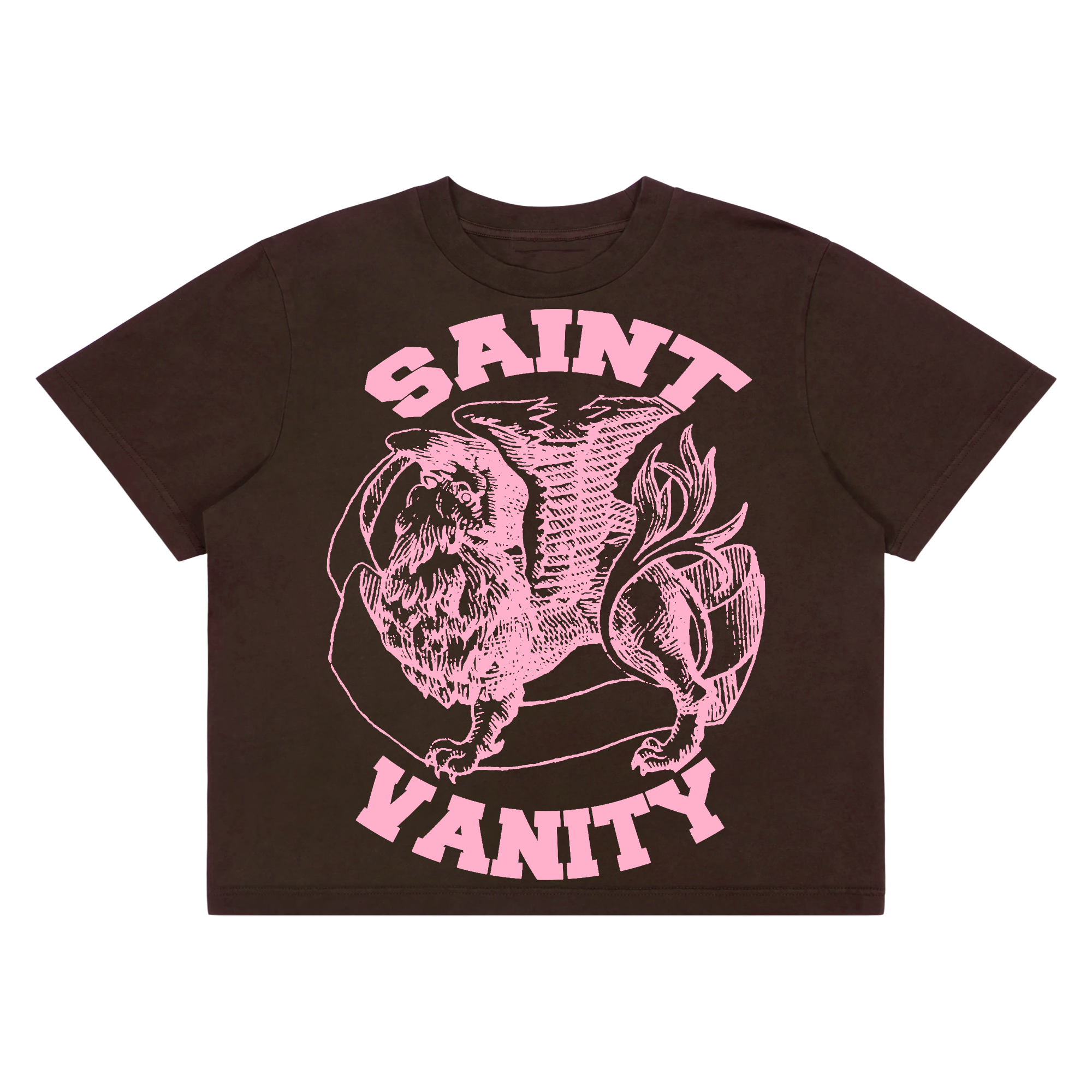 BROWN & PINK GRIFFIN TEE