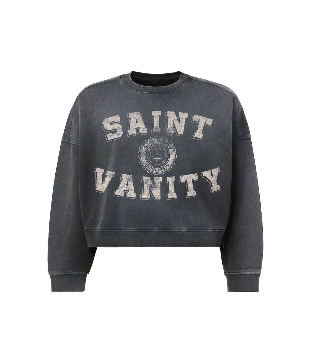 BLUE WASHED UNIVERSITY CREWNECK