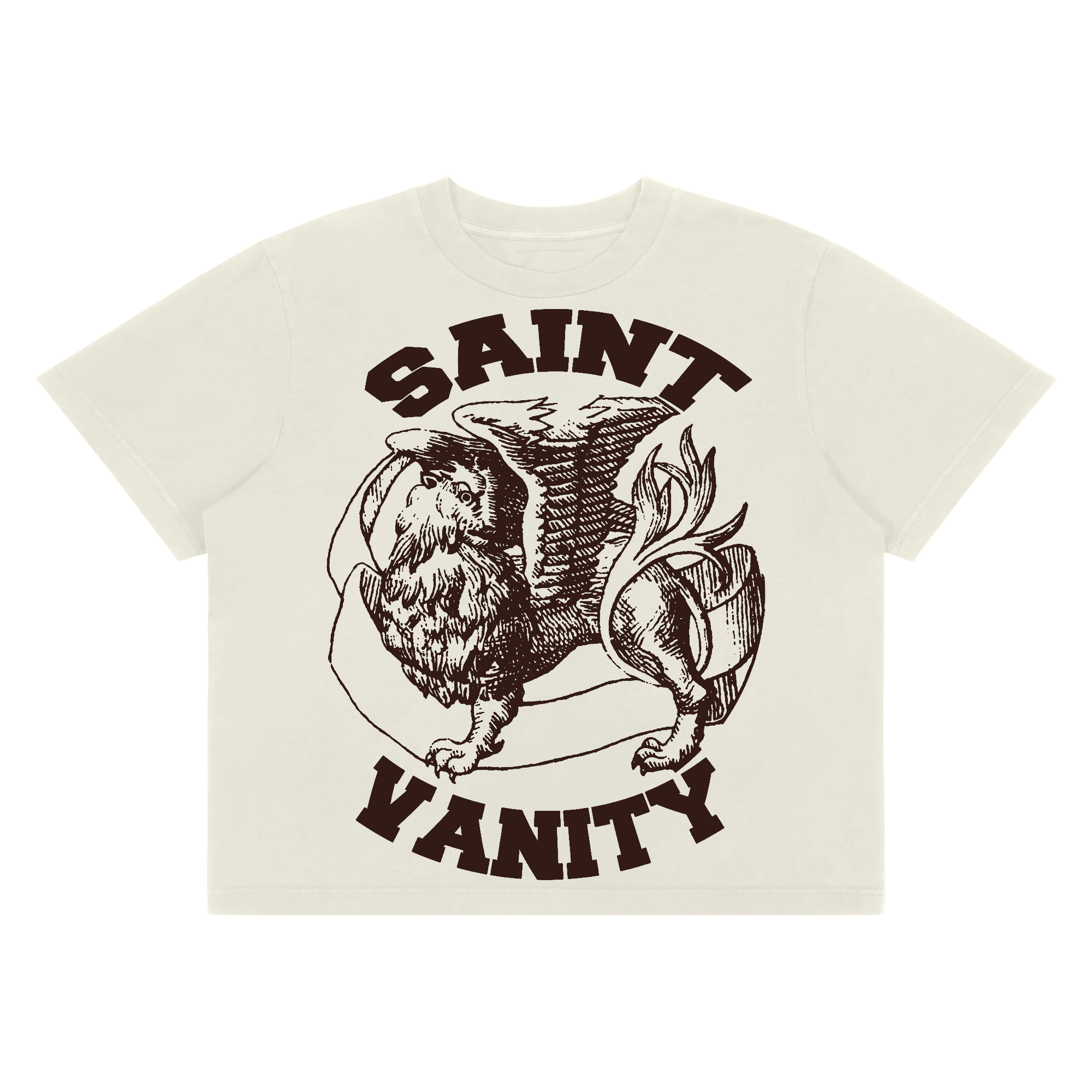 CREAM & BROWN GRIFFIN TEE
