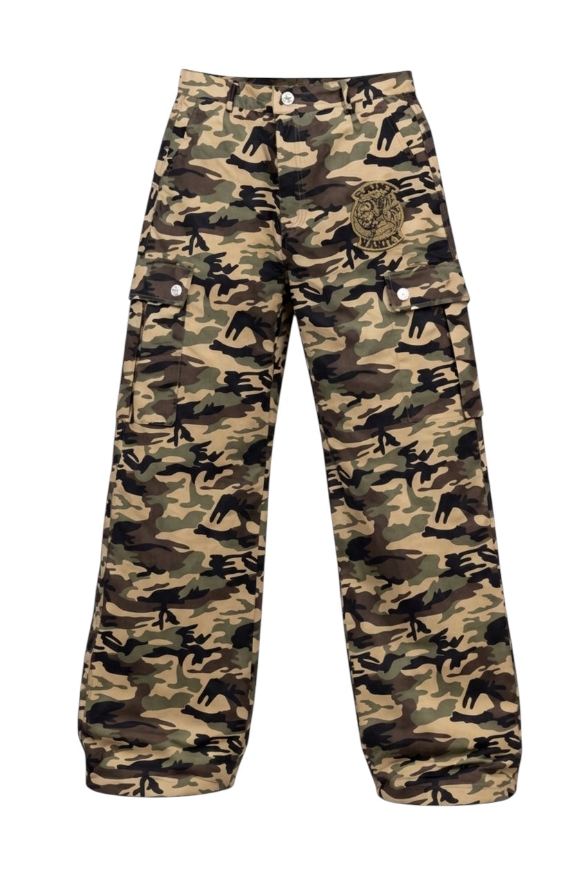 GREEN PATCH CAMO PANTS