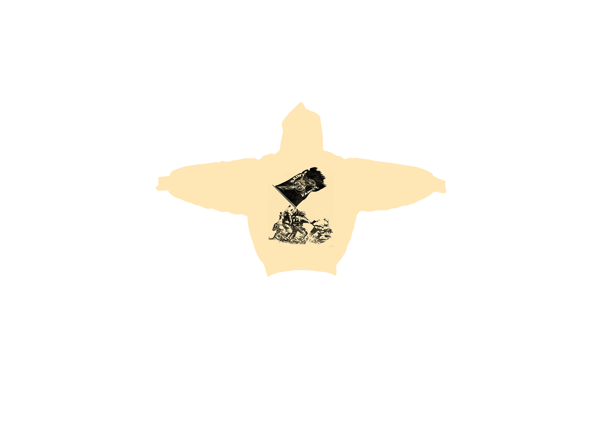 Cream Flag Hoodie